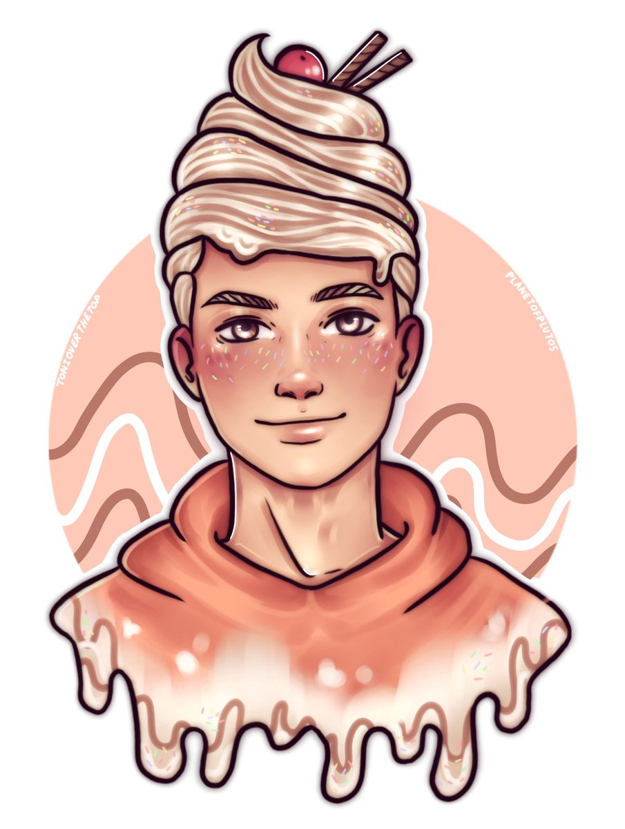 I collaborated with the amazing @PlanetOfPlutos on this super sweet drawing of <a href="/McCreamy/">McCreamy</a> ! 
I did the sketch and ink while they coloured and shaded it so beautifully. This was heaps of fun and I hope you guys like it 🍦💕
And make sure you guys follow Ary!!