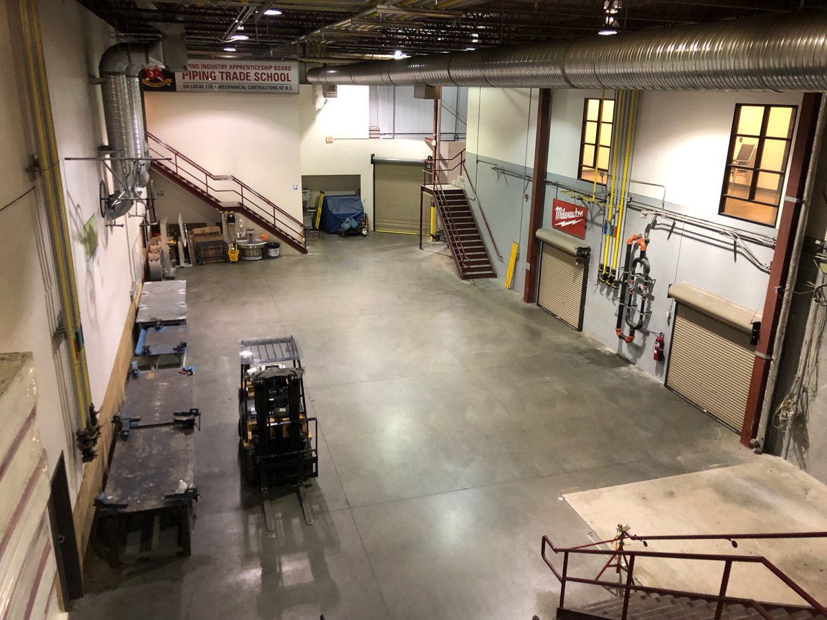 KarenMLarsen's tweet photo. I call this the calm before the storm. First time I've seen the shop @UAPICBC BC empty. The technicians are down there now, starting the transformation. Stay tuned. #tradeslife #apprenticeship #plumbing #steamfitting #sprinklerfitting #skills4bc https://t.co/4GJqYjly9p