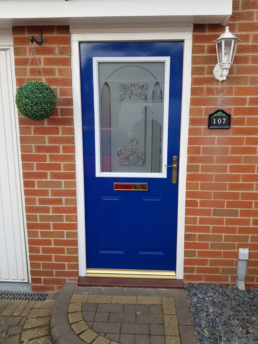 ROCKDOOR COMPOSITE... check out this transformation! High security, solid composite front door finished in anthracite grey! Give us a call or pop into our showroom. 02476353002. nuneatongaragedoors.co.uk