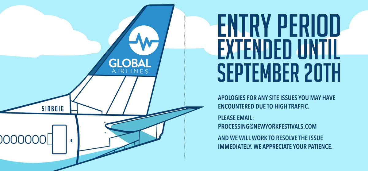 GlobalAwards's tweet image. Apologies for any website issues you may have encountered due to high traffic – our IT team is working to resolve the issue. 

To compensate for bad news, we’re happy to provide some good news: Last date to enter has been extended to Sep 20th

To Enter: lnkd.in/fv-yMtt