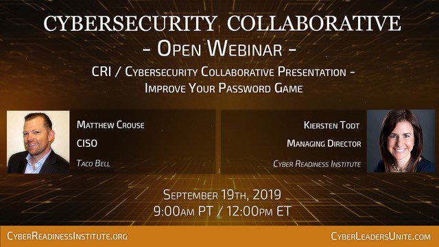 s_bearden's tweet photo. K12 IT Leaders: Check out this FREE Cybersecurity Webinar from @cyberleaders! Improve Your Password Game 9/19 at 9 am PT/12  pm ET  https://t.co/J7BiEzCp46 #edtech #edtechchat #cybersecurity https://t.co/L4wo72PX8J