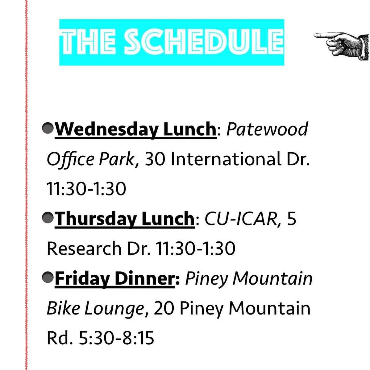 Our last three public shifts until the brick and mortar opens! We can't wait to see you 🚛💨! #weeklyschedule