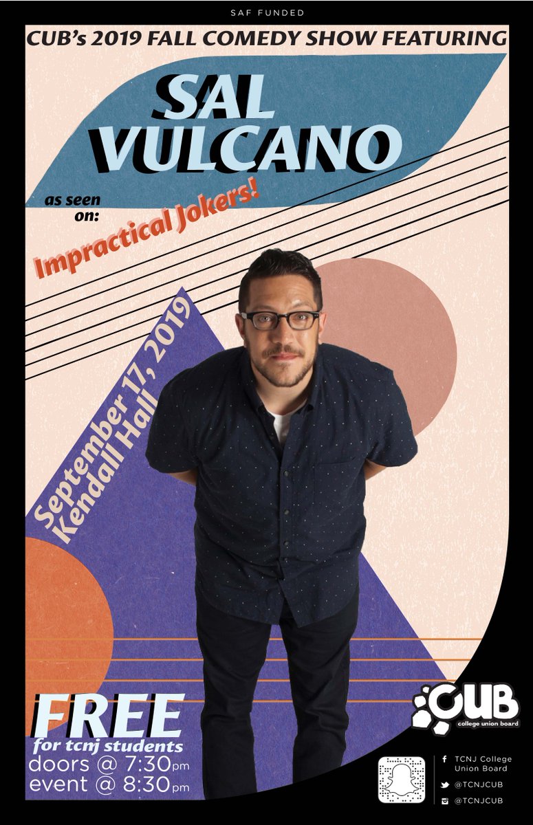 We are so excited to finally announce the 2019 Fall Comedy Show featuring Sal Vulcano (as seen on the impractical jokers!) September 17th... it's FREE!