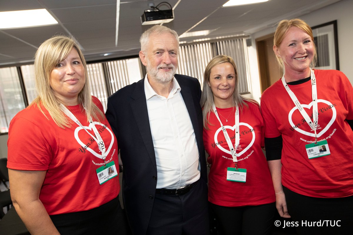 jeremycorbyn's tweet photo. Today I met these inspiring health workers. They haven't had a pay rise for three years. So, they're taking industrial action to change that.

It's only by working collectively that we bring about real change in our lives and our society. https://t.co/VkTvY531da