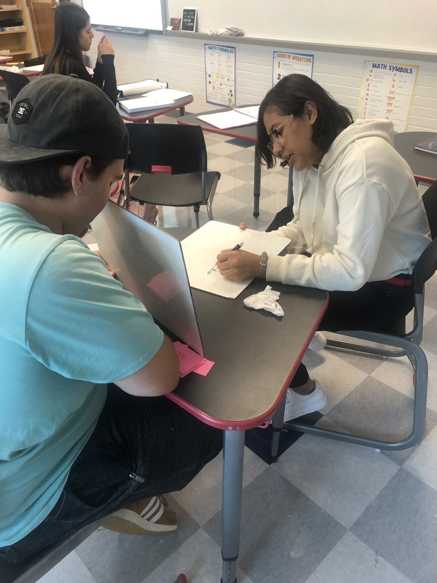 mrs_minor24's tweet photo. What a great geometry review - Partner A describes a drawing using geometric terms and Partner B has to draw what was described. There were some good discussions, and some good laughs at some of the results! #geometry #funinmathclass #mathdiscussions https://t.co/GMDG9wC78E