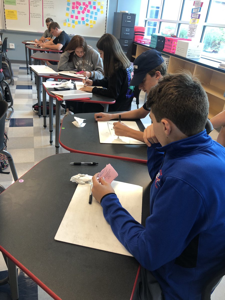 mrs_minor24's tweet photo. What a great geometry review - Partner A describes a drawing using geometric terms and Partner B has to draw what was described. There were some good discussions, and some good laughs at some of the results! #geometry #funinmathclass #mathdiscussions https://t.co/GMDG9wC78E