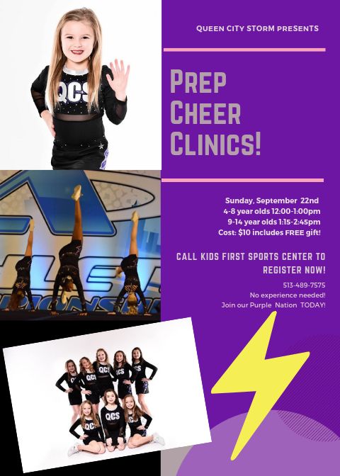Countdown has OFFICIALLY started! Ever wanted to join a fun and awesome team, without the stress of a full season team commitment? QUEEN CITY STORM has the perfect team for you! Sign up for our Prep Team clinics now open! Please let us know if you have any questions.#Qcscheer