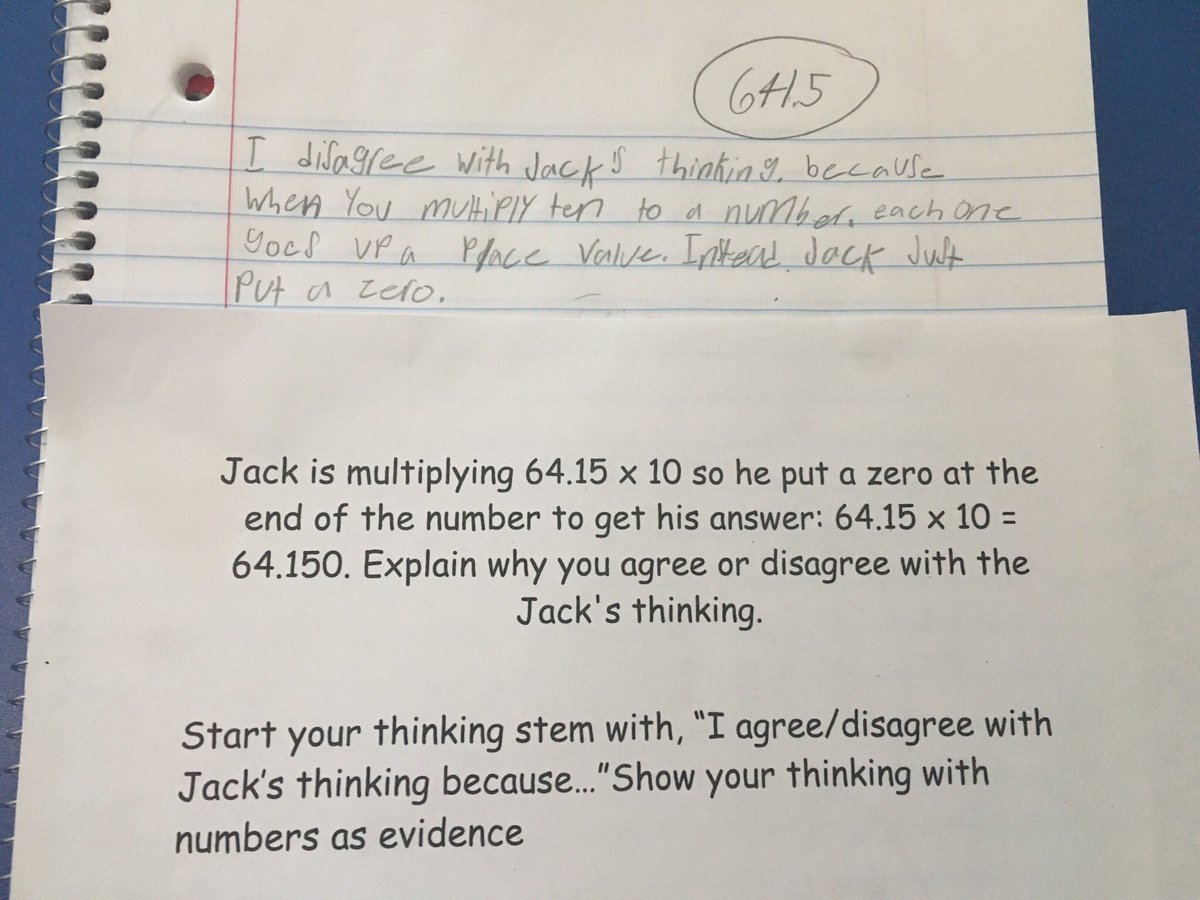 Mrsablund's tweet photo. Compare and contrast &amp; response to text sound like ELA standards but in room 208 we are reading and responding #eveninmathclass #readwritemath #MTBoS @FHSchools @WilsonElem @mathbarb #placevalue @swoctm1 #ncte #edchat https://t.co/eIsll5v8gz
