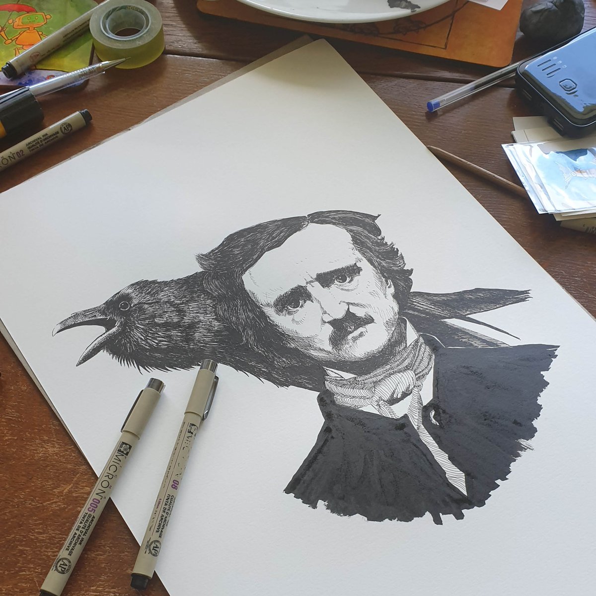 brambledowndes1's tweet photo. This weekend we are going to #emconworcester this weekend
It'll be first outing for this guy!
#EdgarAllanPoe one of the Grandfathers of #Horror and #Author of the #Raven
#Nevermore quoth the Raven!
I do love a #Corvid https://t.co/j5nrDtGVG7