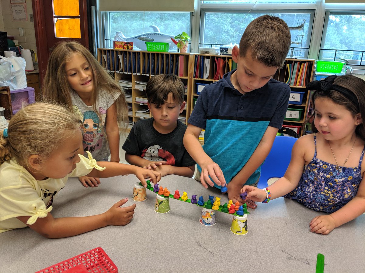 MissMcEleneyK's tweet photo. The goal of today's #stemchallenge was to build a bridge that would hold ALL 20 bears! I loved seeing my Ss work together to design their bridges. The best part, was that each group’s bridge looked different @WoodcrestES. #WEareCHPS #teamwork #cherryhillscience https://t.co/QCwLCS7tHo