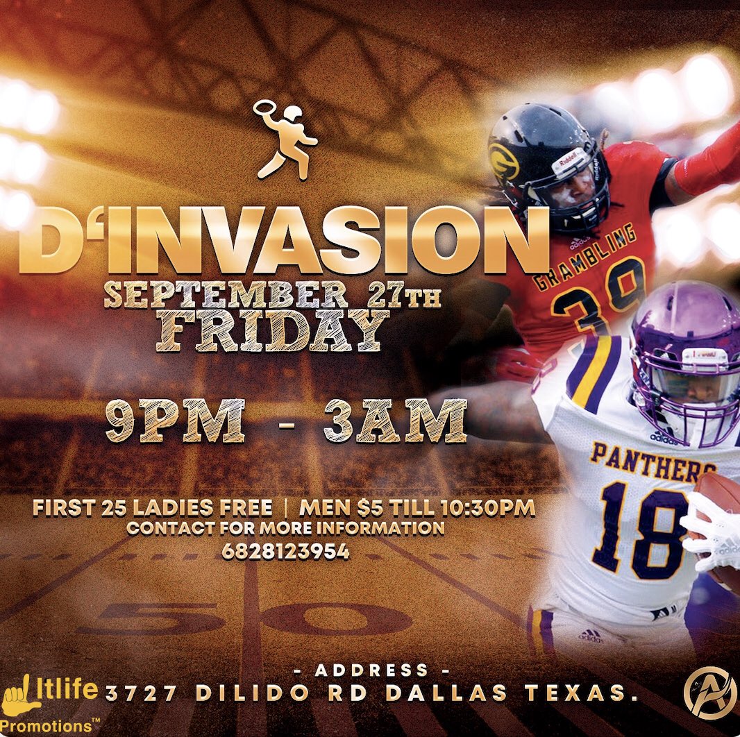 CreagLyric's tweet photo. 💥BREAKING NEWS💥

#LiTLiFe INVADES DALLAS🗣‼️ 

-FRIDAY SEPT.27th🤪

WE NEED ALL OF #PVAMU IN THE BUILDING AT #DINVASION 💪🏾

#pvamu23 #pvamu22 #pvamu21 #pv20 #PvVsGram #Statefairclassic #GRAM23 #gram22 #GramFam23 https://t.co/O5zlVSth6x