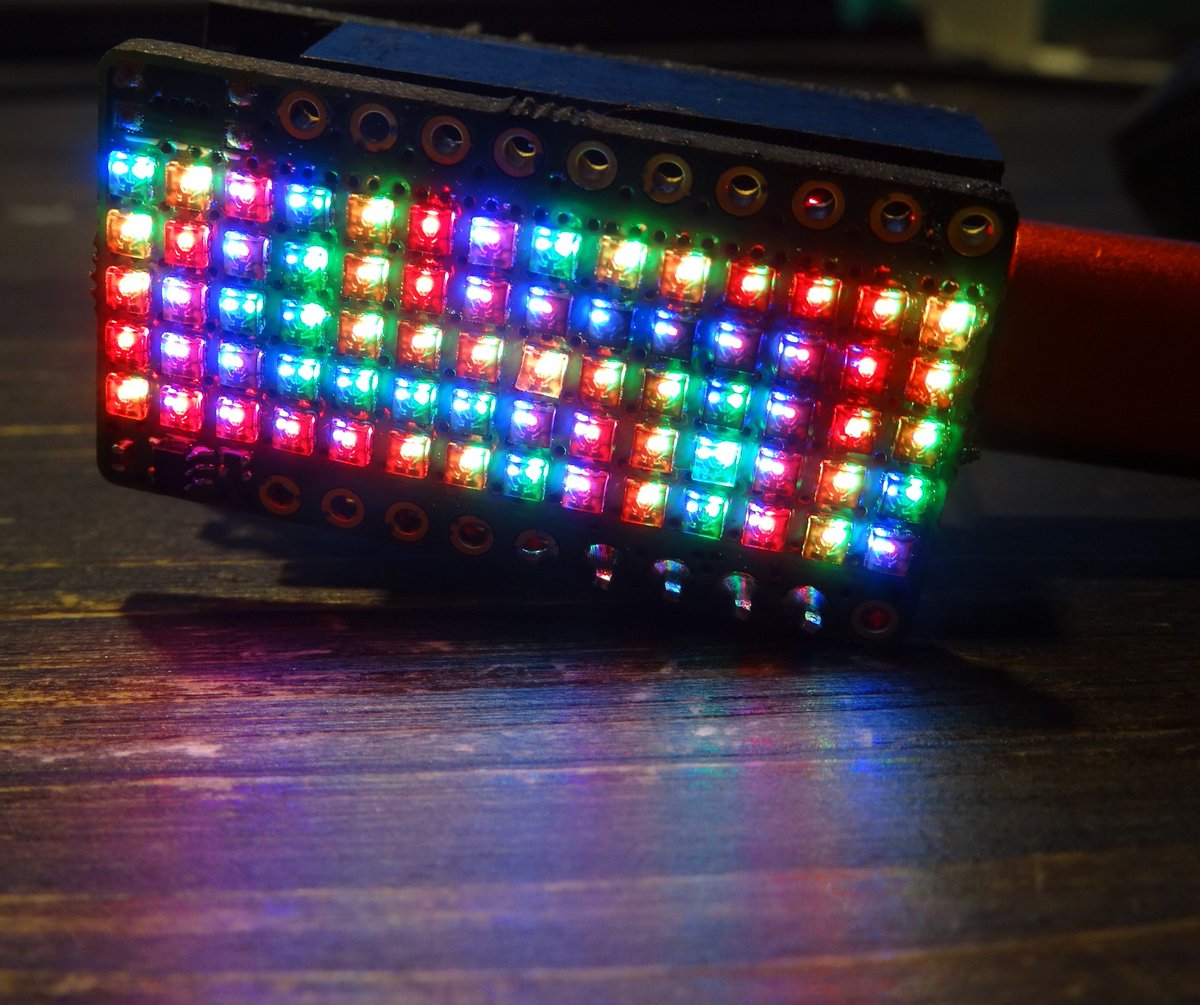 tinyledmatrix's tweet image. My RGB-Led Matrix shield for @unexpectedmaker &apos;s #TinyPICO shield is finally working! PCB - but more important in this case the stencil - was made by @AislerHQ .