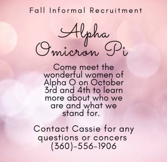 aoii_ewu's tweet photo. Think pink and join us for Fall Informal Recruitment October 3rd and 4th! Open to any women sophomore standing and above. Contact Cassie Ames for more information. We can’t wait to meet everyone! 💘 https://t.co/64g9z6pXyX