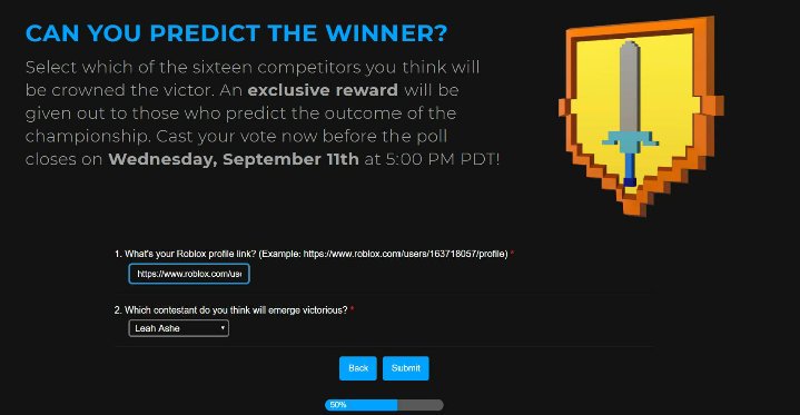 BronzeRose3's tweet image. Whish you all my luck @LeahAshe i love you so much your amzing,pretty,and kind #wecandothistogether #robloxbattle #goodluck #ashearmy