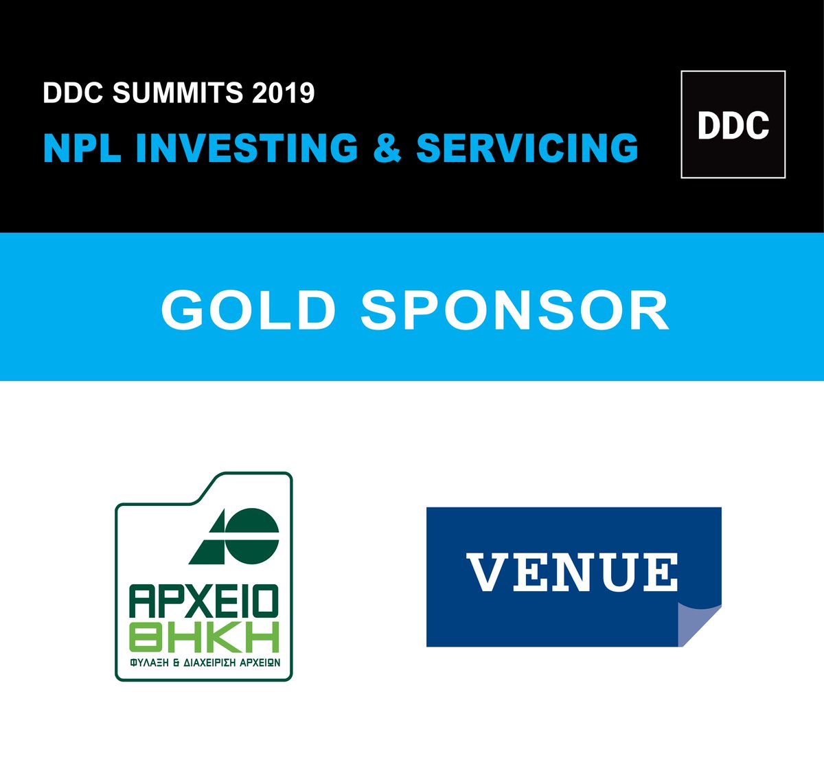 We are pleased to welcome <a href="/archeiothiki/">Αρχειοθήκη</a> to the Europe-Asia NPL Investing &amp; Servicing Summit as the Gold Sponsor.  Archeiothiki is a leader in the #Greek Market in Records Storage and Information Management. Visit event website in our bio. #DDCSummits #NPLs #backoffice #storage