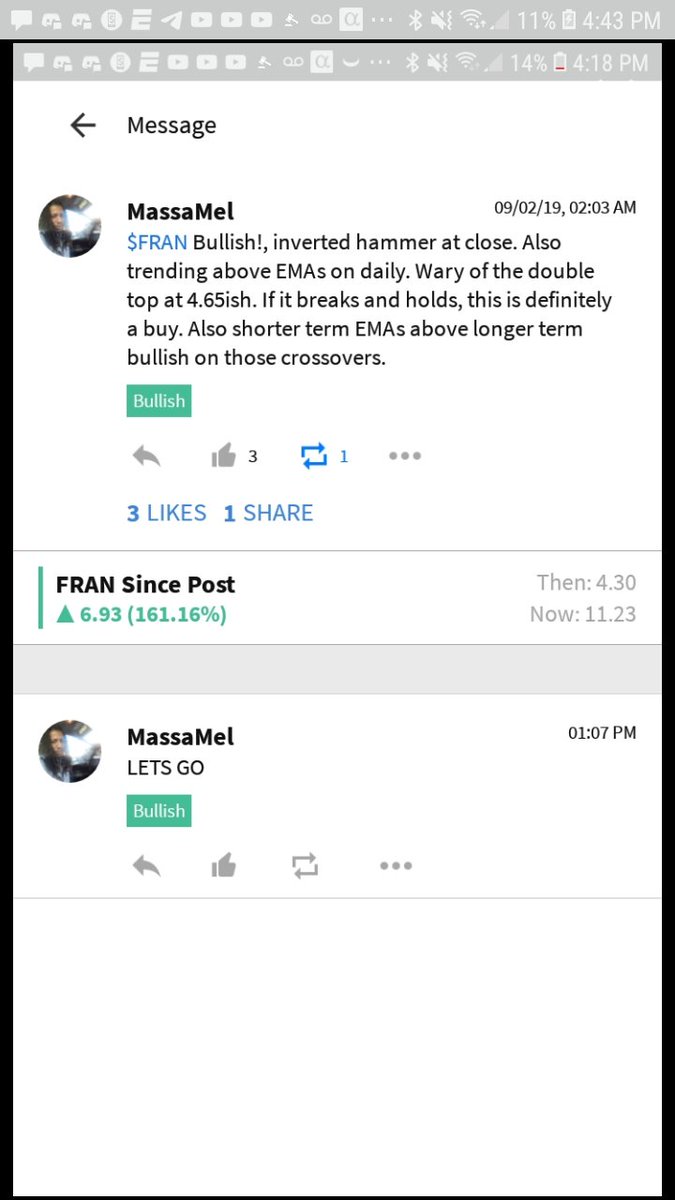 DutchmasterF's tweet photo. 161% CALL #STOCK #INVESTMENTS #HITaLICK💪🏾💪🏾💪🏾🤑🤑🤑🤑🤑🤑 https://t.co/U28ukMhVLH