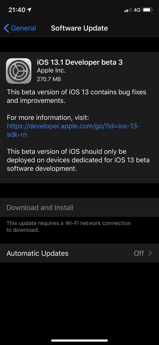 MaxdMerc's tweet image. iOS 13.1 Developer beta 3

#iOS131DevBeta3

#Apple #iPhone #iOS