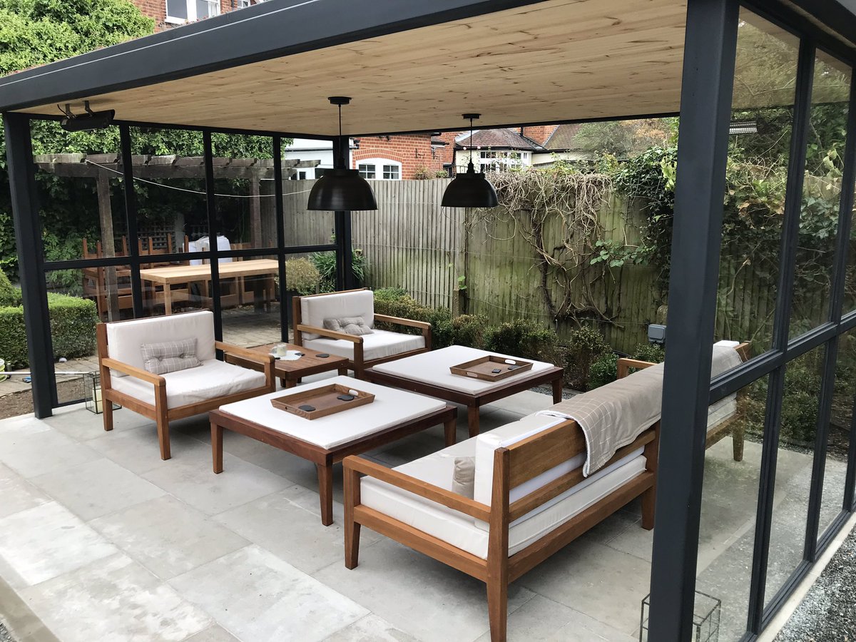 BurnhamLandscap's tweet photo. Garden room rebuild. This came from the Gold medal winning show garden designed by @WillWilliamsGD fabricated by @robhorton1 and assembled by our good selves. #RHSHampton #Collaboration #LifesBetterInBoots #ReuseNotRefuse #PureClass @_LONDONSTONE @CEDNaturalStone https://t.co/yU5Ju6dadV