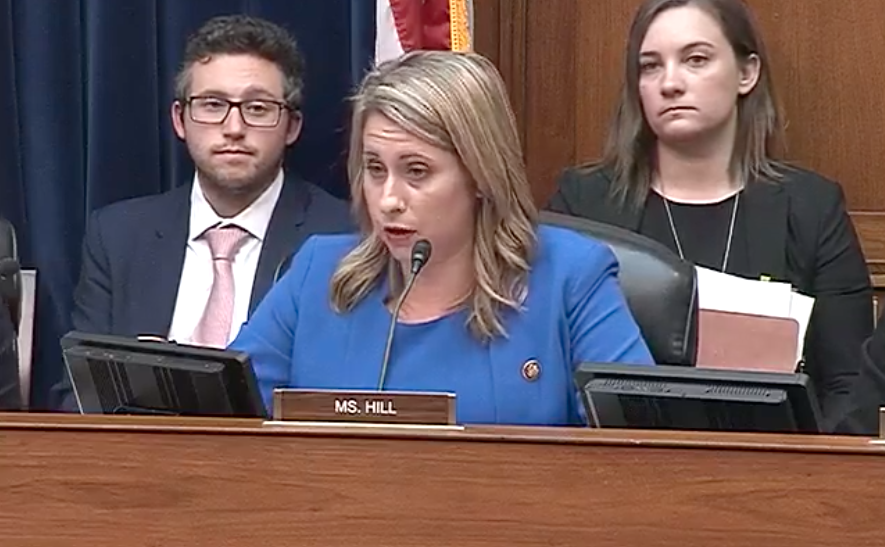 ToxFreeFuture's tweet photo. @3M @DuPont_News @chemours @OversightDems “The cleanup has to happen. But who pays for it?” @RepKatieHill says the companies that made #PFAS should pay to clean up contamination, not the American taxpayers. https://t.co/mBdAkpKrGA