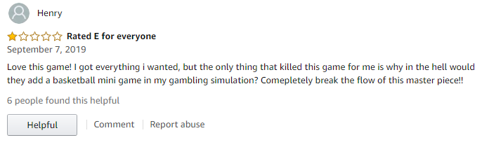 TommyJBLance's tweet photo. This amazon review for NBA2k is ๐
#gambling? #gaming #basketball #microtransactions? #morehashtags? #iverunoutofhashtags! @NBA2K https://t.co/drAnkZlK8V