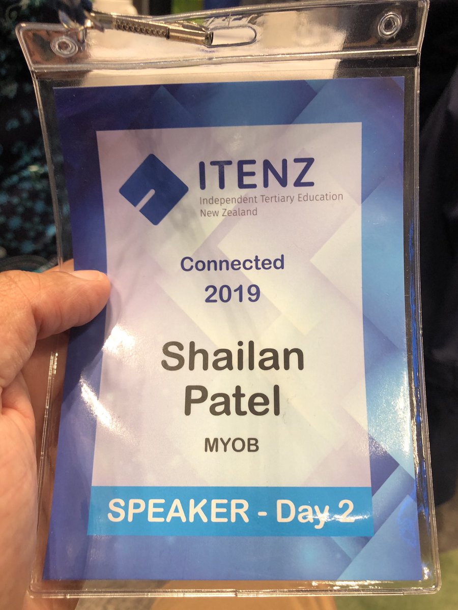 ShailanPatel's tweet photo. Good to be back at the #ITENZ conference 2019, especially after missing out last year.

@TECNZ CE Tim Fowler is kicking off Day 2. And I’m look forward to speaking later too on future trends changing the workforce and workplace 👩🏼‍🎓 👨🏻‍🎓 https://t.co/0YLKzegstX