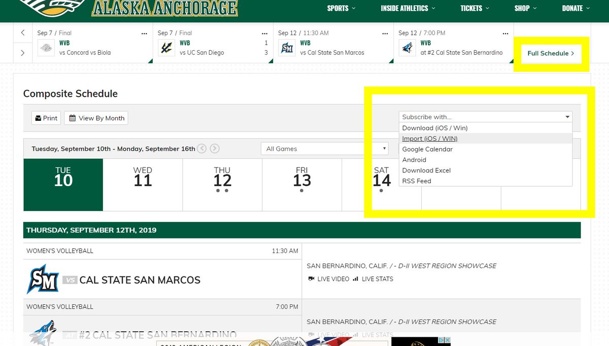 UAASeawolves's tweet photo. Two clicks is all it takes to download the entire 2019-20 @uaanchorage Seawolves schedule to your device's calendar. https://t.co/NoCV28kI73 https://t.co/prQsDl7mph