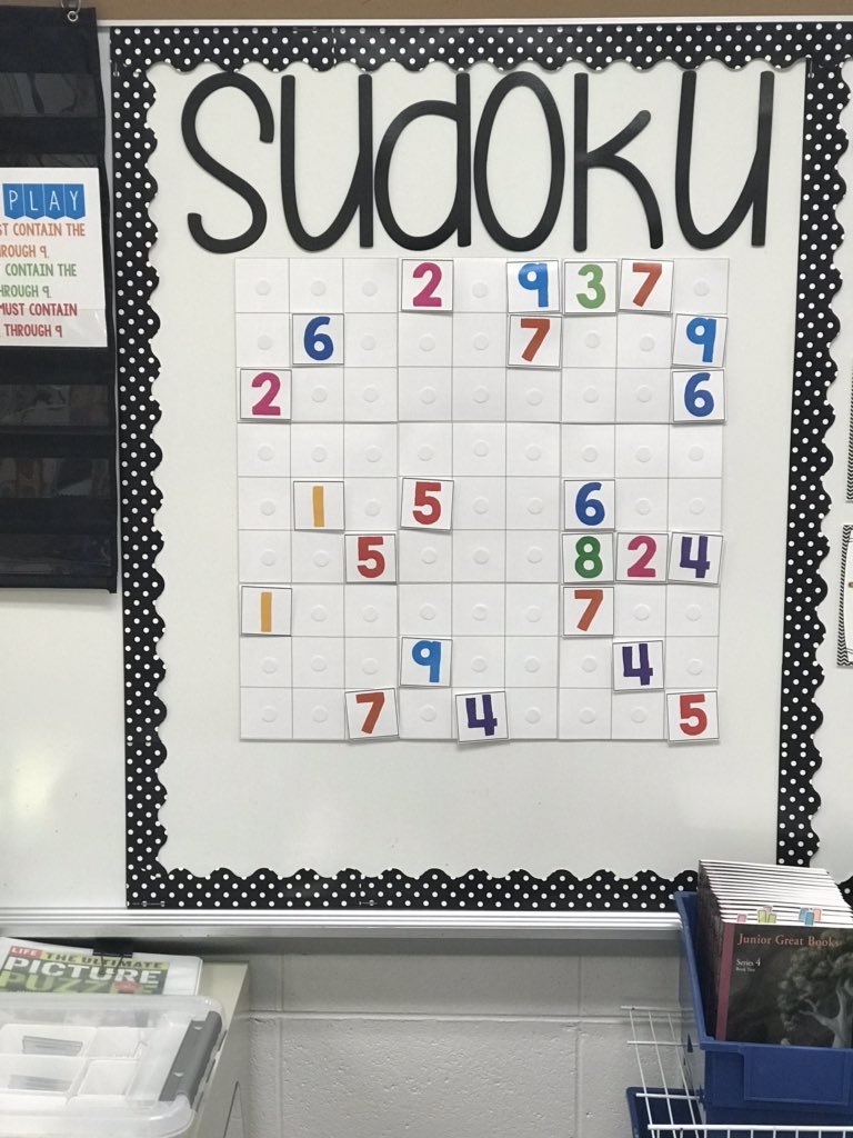 keithferrell4's tweet photo. Excited for students to try out our new Sudoku board! #gombertgators https://t.co/1PjKQ2bKBK