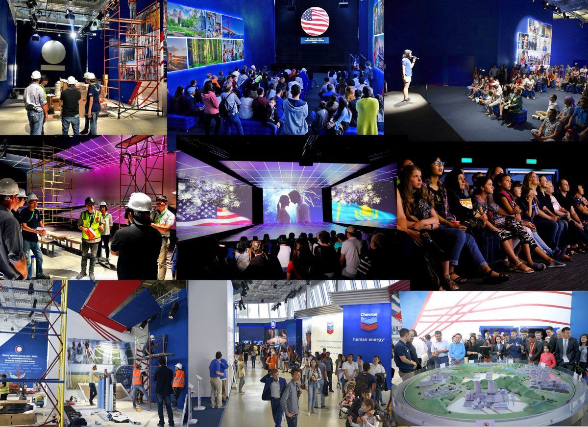 usap2017's tweet photo. 2 years ago today, @USAP2017 &amp; @USembassyKAZ celebrated the conclusion of @EXPO2017Astana. In only 3 months, the USA Pavilion reached more than a million people in person, online, and through the media! View our official video here: https://t.co/75kZsdFYIY https://t.co/SuhihFWyOf