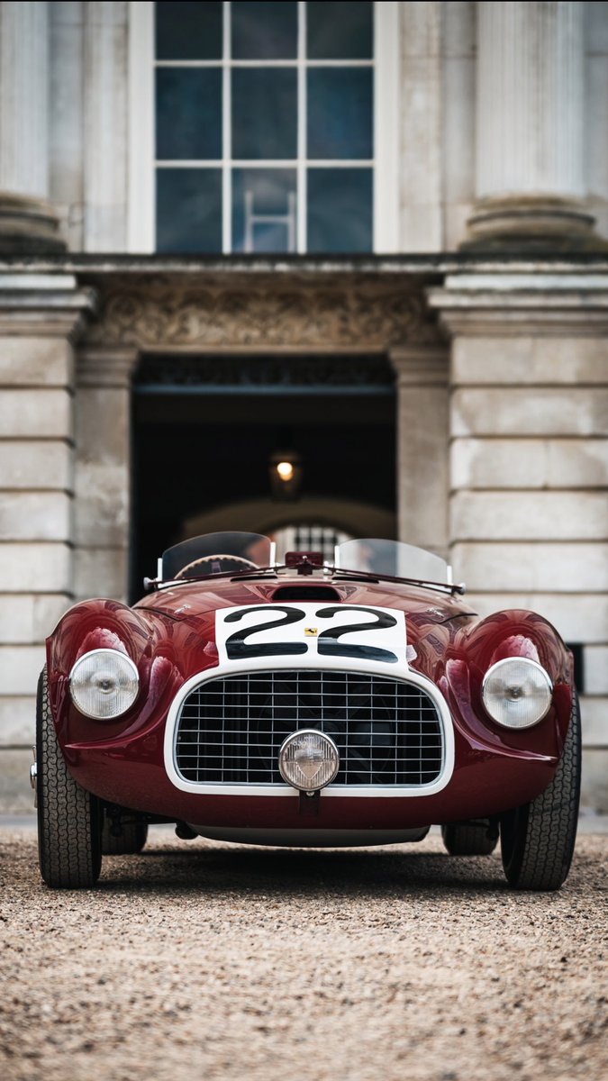 Le Mans and Mille Miglia winning Ferrari 166MM at this years <a href="/ConcoursUK/">Concours of Elegance</a> #ferrari #winner