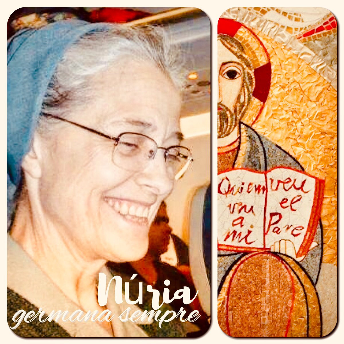 Hoy el Nazaret del cielo suma a una hermana más que seguirá velando por el Nazaret de la tierra. Gracias Dios-con-nosotros por habernos hecho ver tu rostro desde el rostro de M.Núria Giró Torroella en tantas comunidades, obras y servicios! #SempreGermana #MemoriaAgradecida