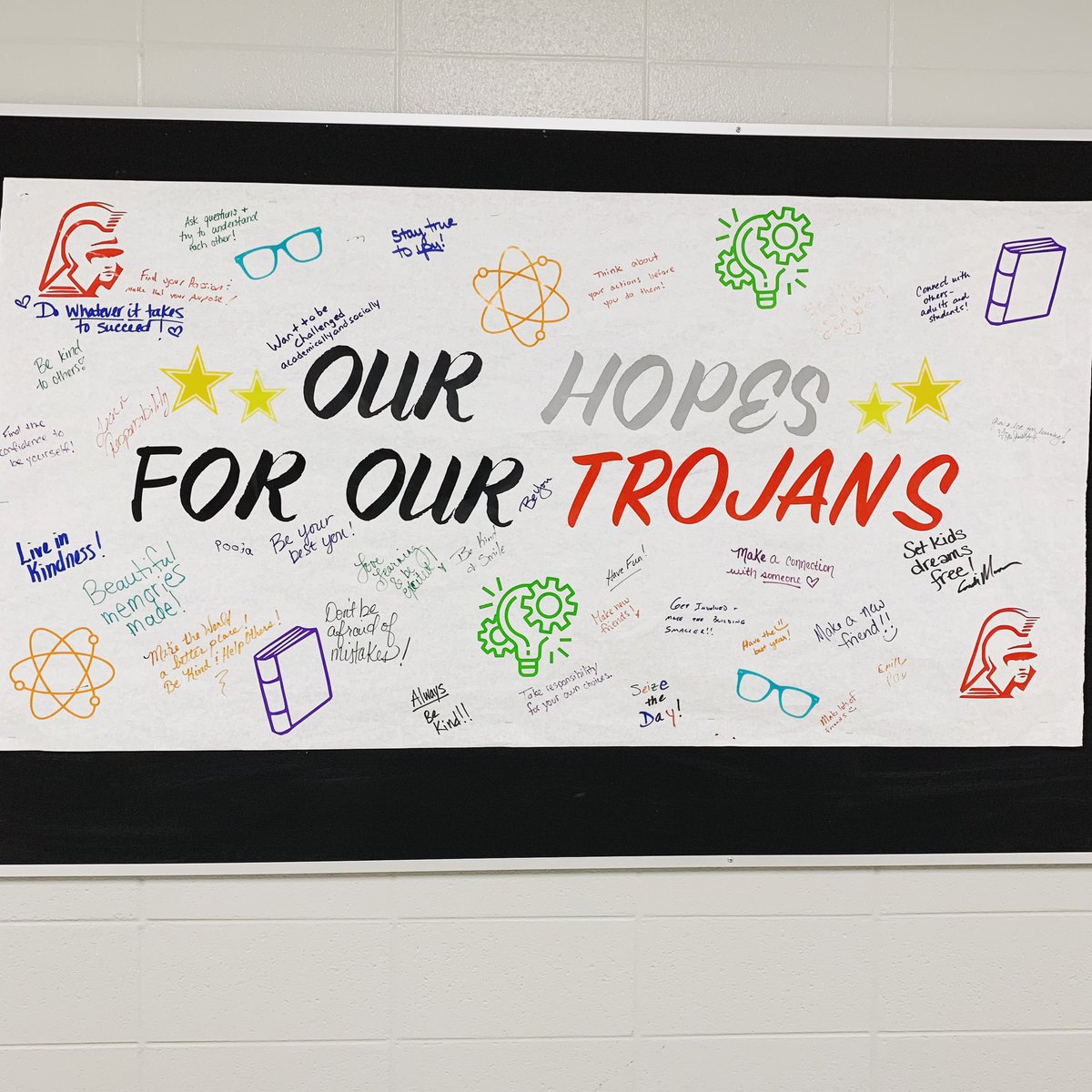 CGHSMediaCenter's tweet photo. Our hopes for our Trojans โค๏ธ Today was CGHS Day of Caring and Senior Seminar. This is a reminder to put good vibes out into the world ๐ I think we accomplished that as a school today.. great job everyone! #cgi3 #e3cg #cghsmediacenter #cgdoc2019 #dayofcaring #seniorseminar https://t.co/W8zCVX1fx1