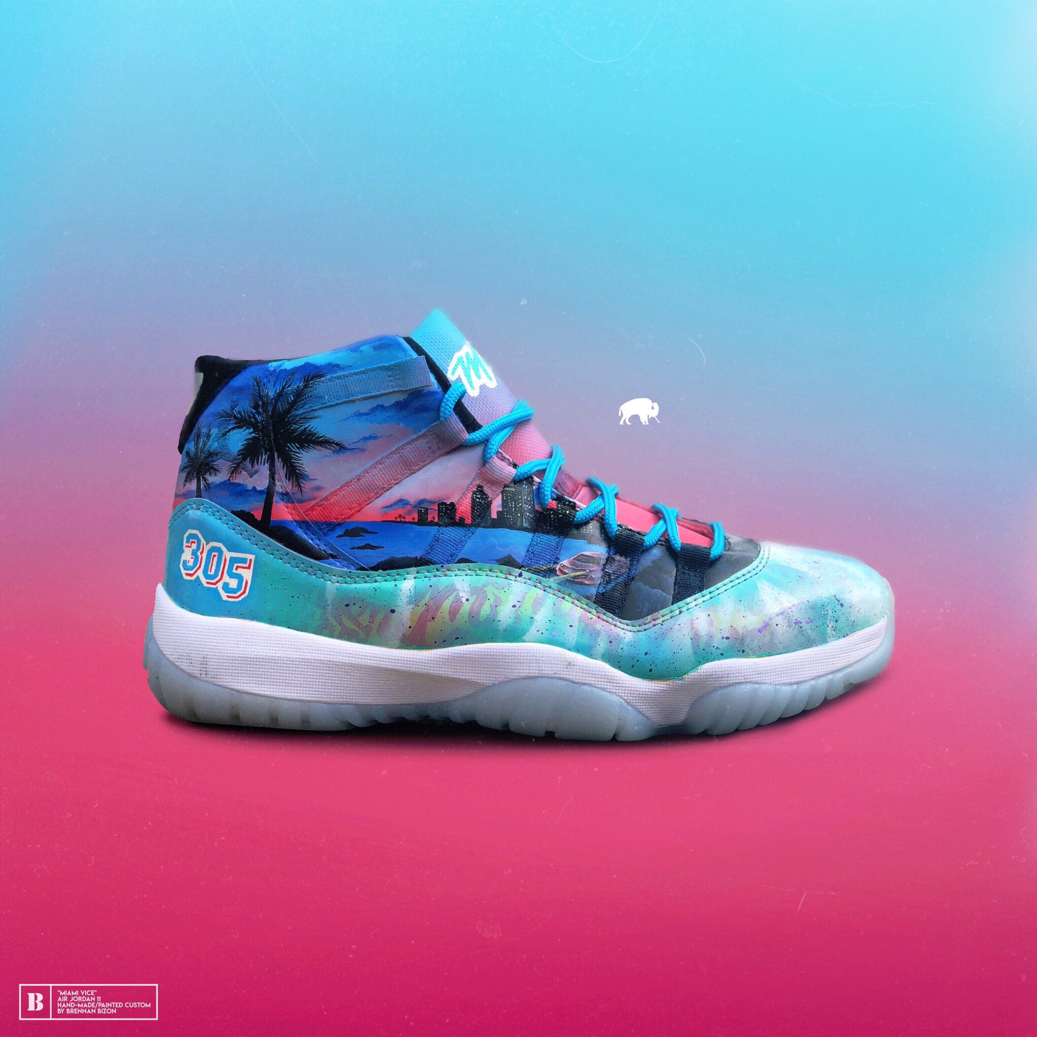 Brennan Bizon on X Hand painted Miami Vice Jordan 11s I wrapped up this week BizonCustoms MiamiVice https t 1Z9WUDRXXh X