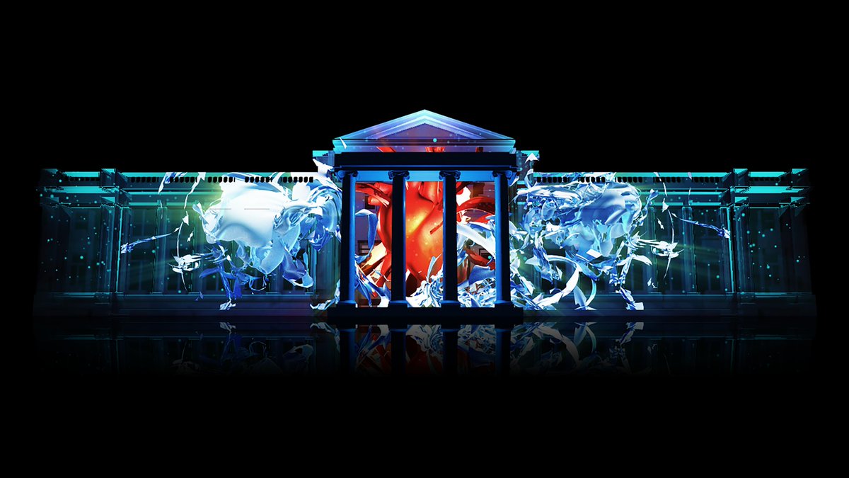 Here's a still from our piece that will be shown on Saturday, 14th Sept, from 8pm onwards at #facadefest. Titled 'Ocean Ghosts', it will speak to the devastation caused by plastic on marine wildlife. #projectionmapping #eventprofs <a href="/VanArtGallery/">Vancouver Art Gallery</a> <a href="/BurrardArts/">BAF</a>