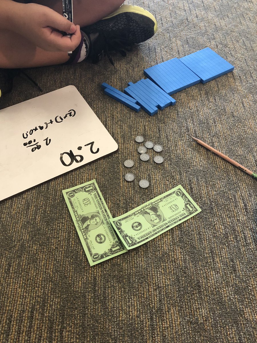 katiec25's tweet image. Students worked so hard today representing decimals using base ten blocks and money! #norrisrocks #engagingmath #ourFISDstory #manipulativesforeveryone