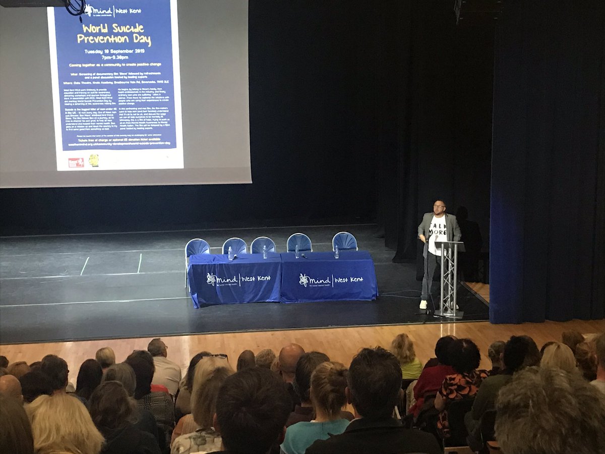 WestKentMind's tweet image. Our thanks to everyone who supported our World Suicide Prevention Day event tonight. To Ben Akers for allowing us to host the screening of his tremendously moving film ‘Steve’, to our panel of experts and to all our fantastic supporters who came along to the event 💙