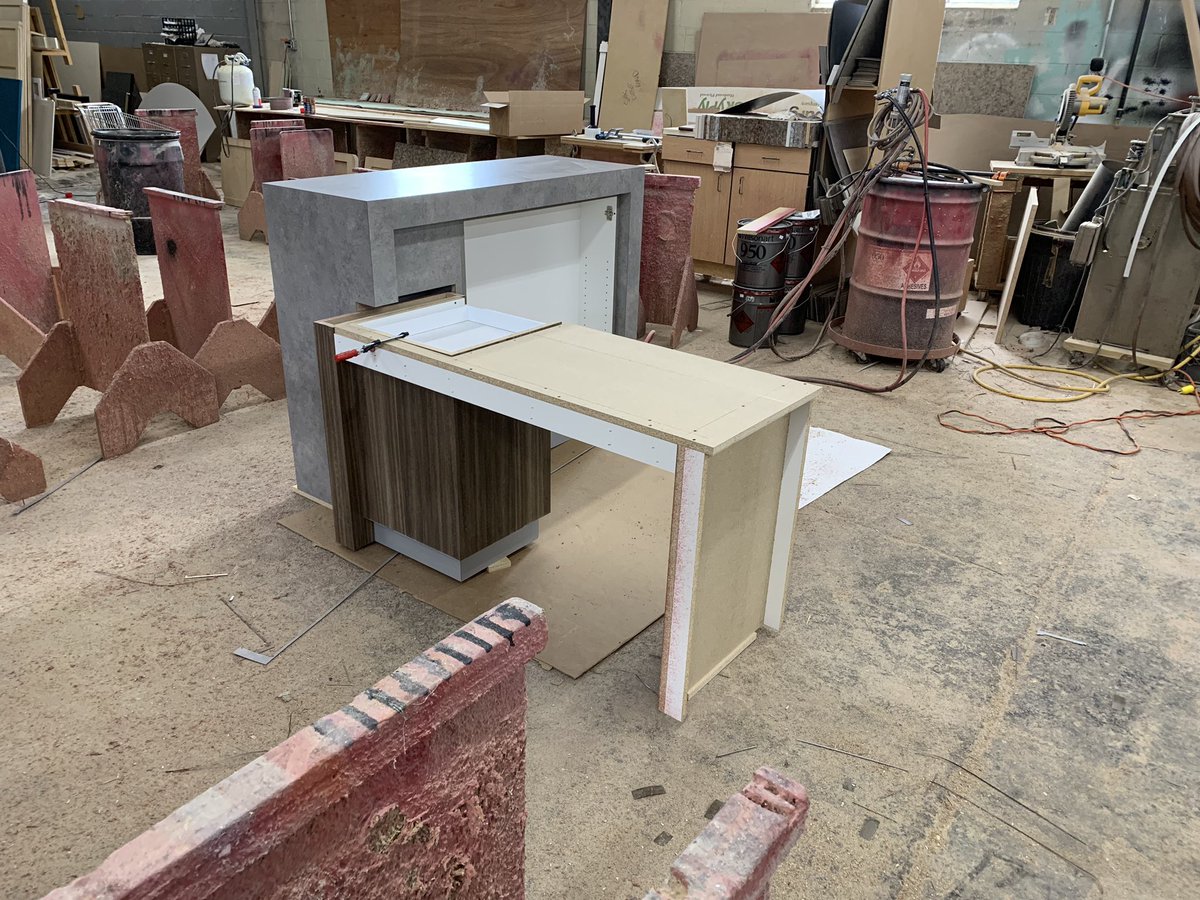 webuildboxes's tweet photo. Almost there. Just a few finished ends, hang the drawers and faces, and this job is ready for install. @panolam @Wilsonart #webuildboxes #endoftheday https://t.co/X1KagIqhju