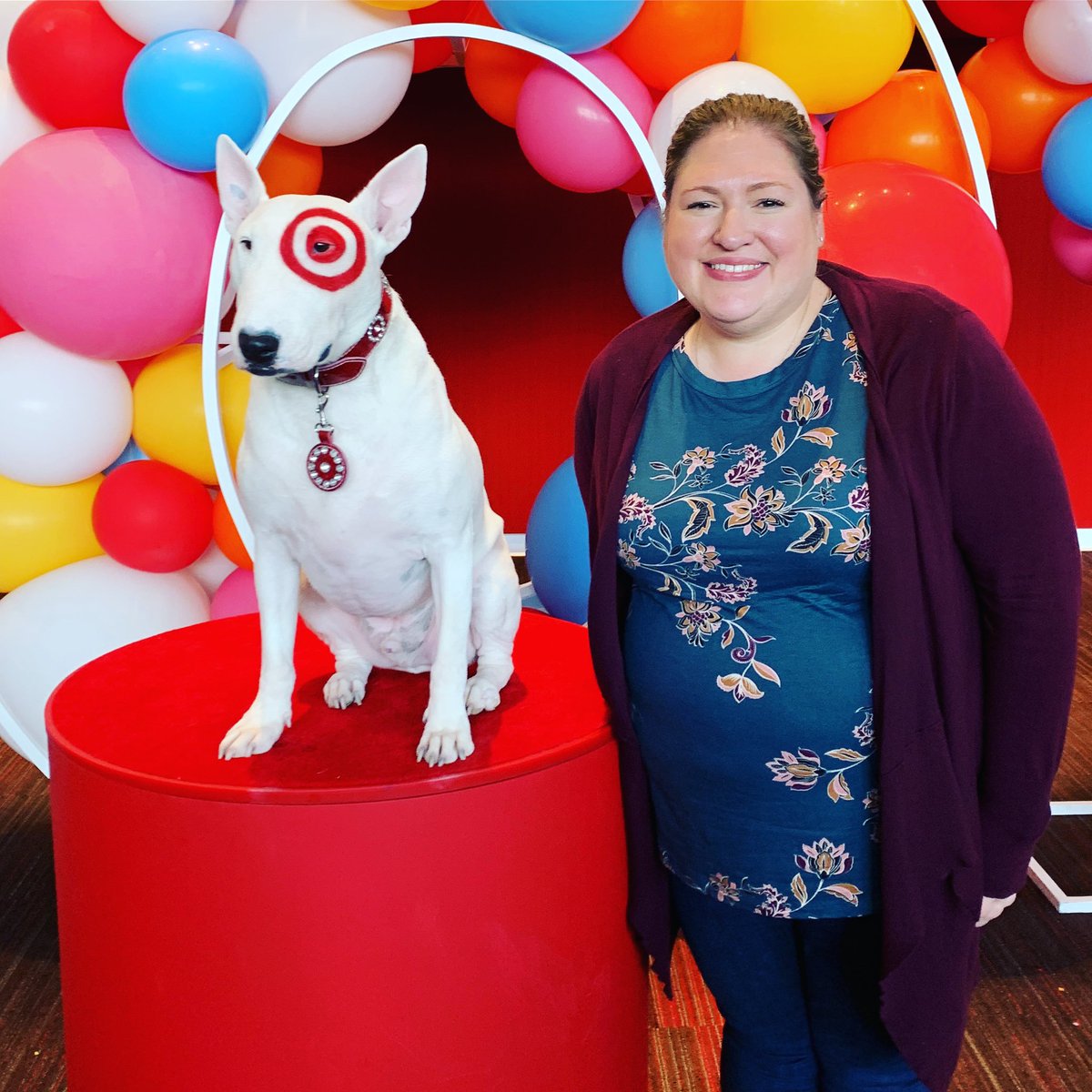 My lifelong dream of meeting Bullseye was fulfilled today! I resisted the temptation to hug him, but it would have been great if I could have 🙂🎯🐶