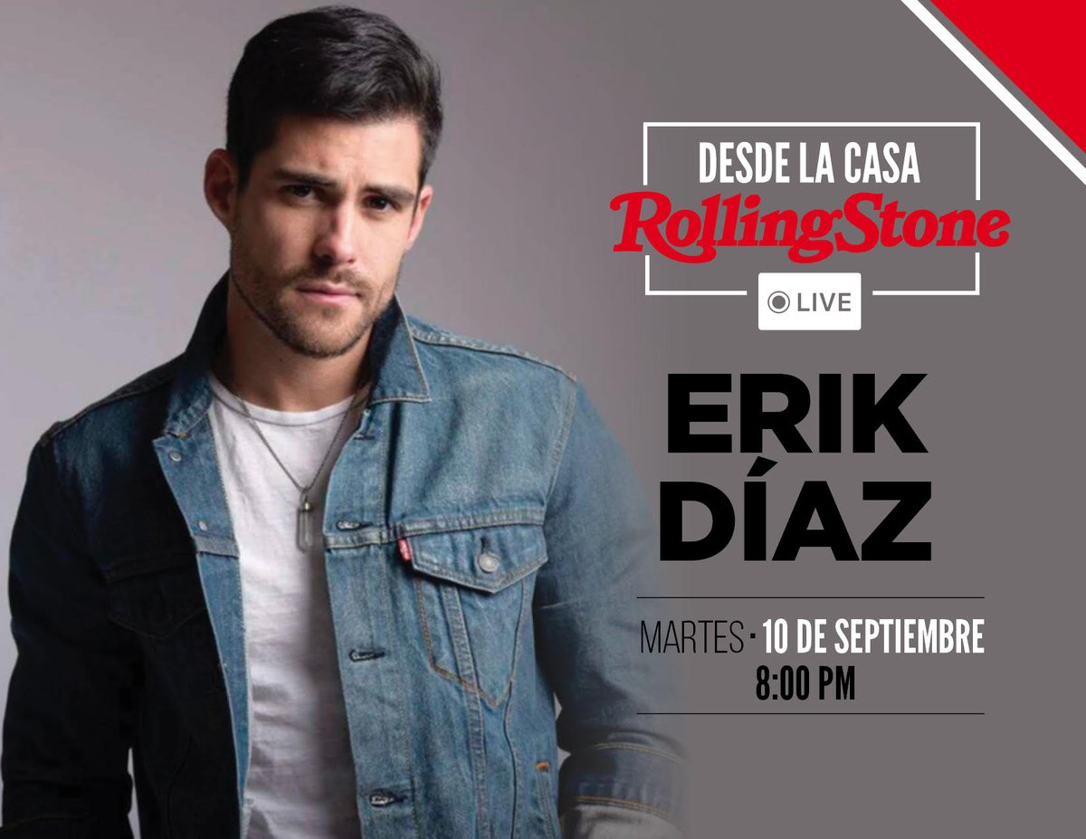 Esta noche, a las 20:00 horas, nuestro Live con Erik Díaz desde la Casa Rolling Stone. Conéctate y manda tus comentarios.