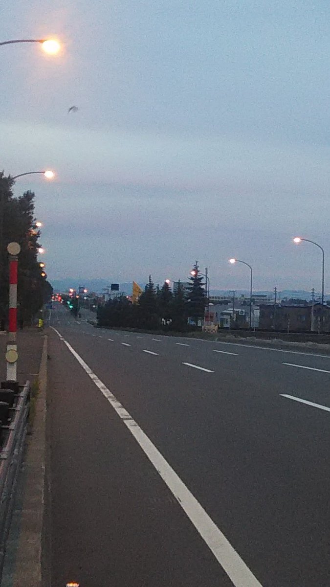 誰もいない石狩街道