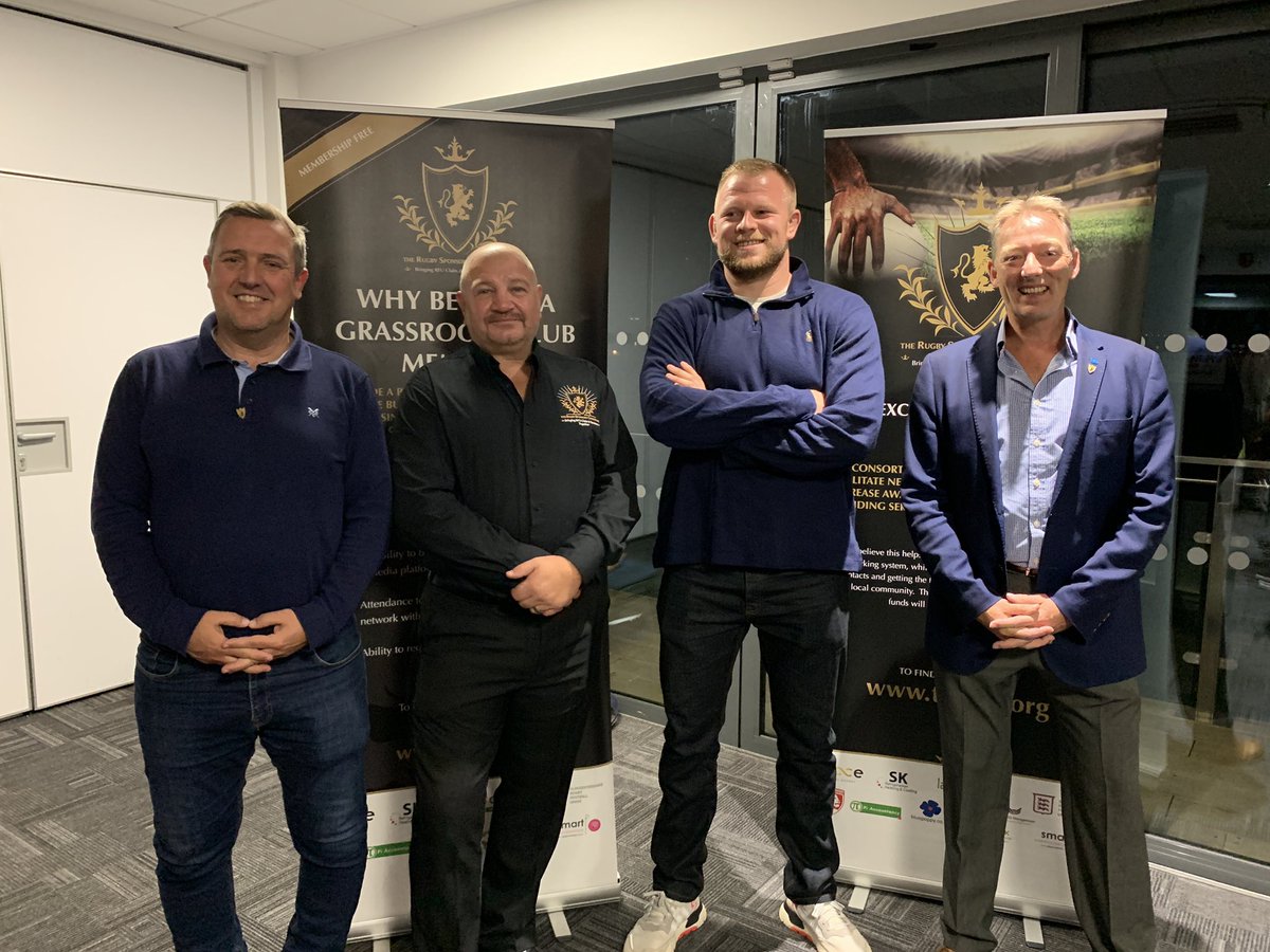 GRFUrugby's tweet photo. Huge thanks to @JoeJoyce94 &amp; GT from @brfc_academy who attended the @BSDistrictRugby meeting this evening at @LockleazeSport, alongside @Wadworth sampling #RisingScrum and @rsc_sponsors launching their #Bristol branch! #Supporting #grassroots #rugby through local #businesses https://t.co/jH4QSL6W1K