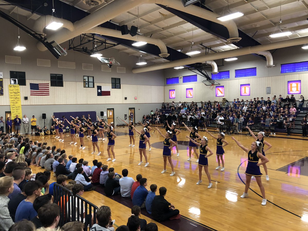 LHJH_library's tweet photo. @lh_jrhigh first pep rally of the 2019-2020 school year! #panthers #lhjhchampions https://t.co/9qUi6Df921