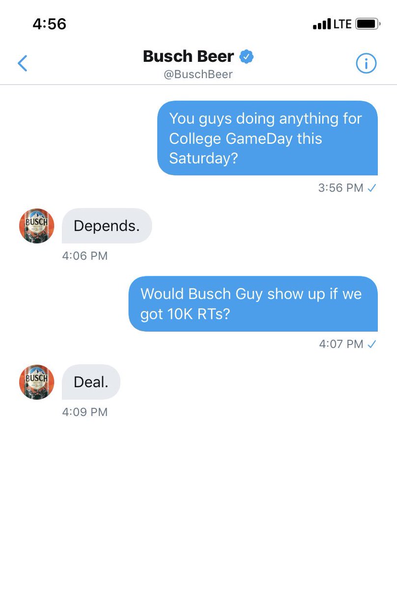 The Busch Light (<a href="/BuschBeer/">Busch Beer</a>) pregame starts now. 

Get those retweets going and let’s get Busch Guy here for 

#CollegeAmesDay! #HawkeyeNation #ProveIt