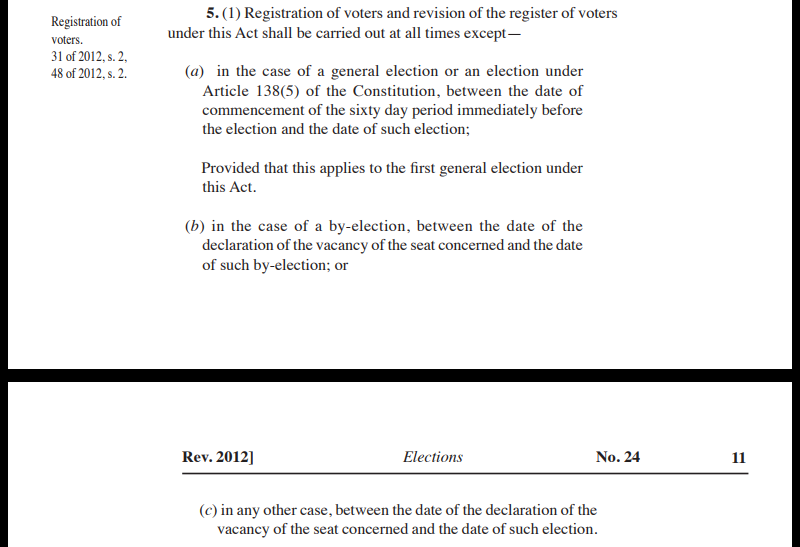 WanjikuKenya's tweet photo. The law provides CAVEAT on inclusion in VOTERS' REGISTER.
BQtn:
Did @McDonald_Mariga register as voter after the seat was declared vacant?
Per Election Act Sec. 5(1,b-c), acknowledgement slip is not the criteria. #Mariga lost the BET &amp; out of the CONTEXT!
@IEBCKenya @lindahoguttu https://t.co/VIrsFSLWQ9