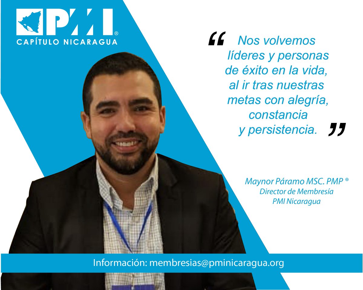 🗣Como miembro de PMI Nicaragua, pertenecerás a un grupo multidisciplinario de profesionales dispuestos a compartir conocimientos de cada una de sus áreas de especialización. Te presentamos al Director de Membresias: Ing. Maynor Páramo.

📧 membresias@pminicaragua.org