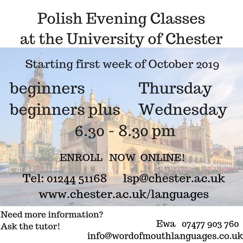 EwaCorser's tweet photo. Do you like learning in a group setting? Then Polish evening classes are a great option for you!
Stand out from the crowd and speak Polish!
#Chester #polishlanguage #studypolish #learnpolish #uochester https://t.co/3lv9oOzOf5