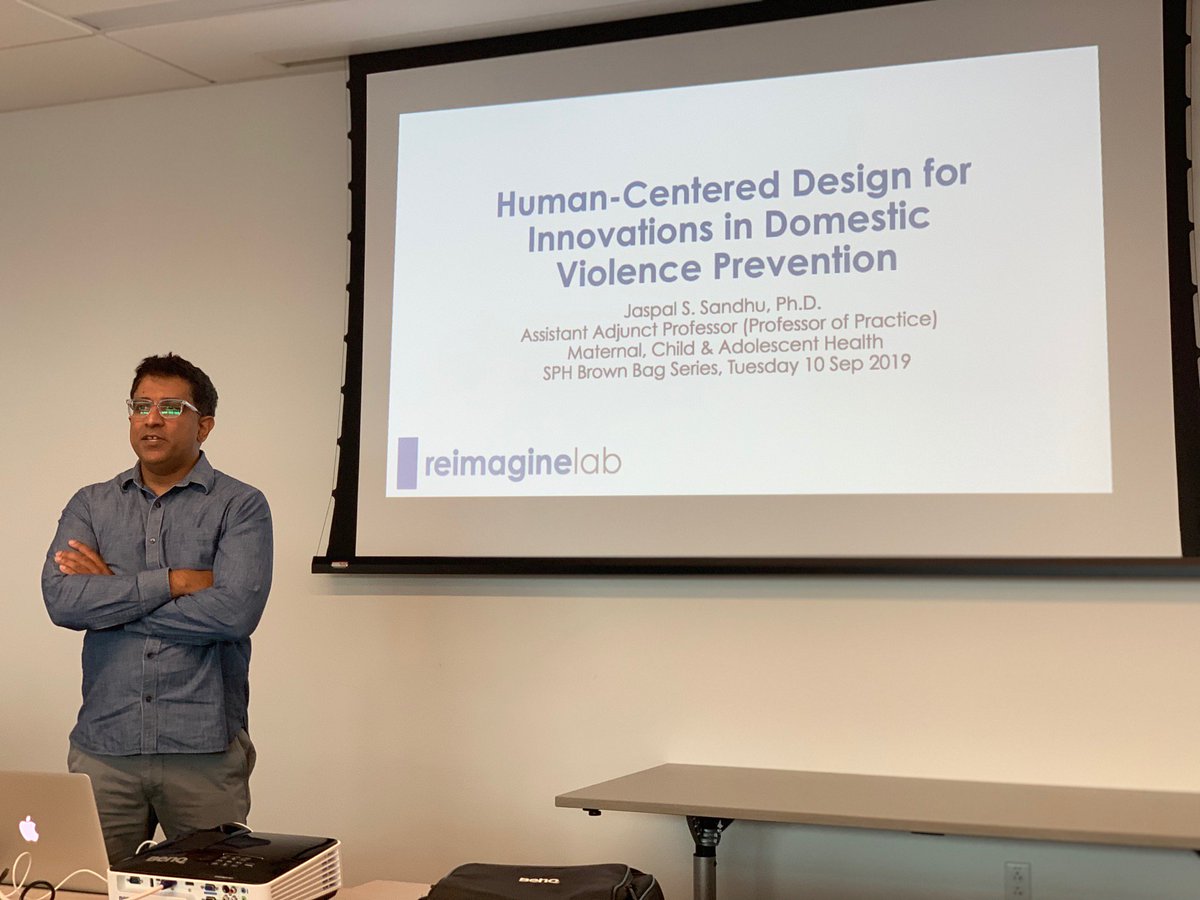 Packed house today @UCBerkeleySPH for MCAH faculty Dr. Jaspal Sandhu's presentation on human-centered design and domestic violence prevention! <a href="/jaspal/">Jaspal S. Sandhu</a>  #HCD #MCAH #violenceprevention #publichealth