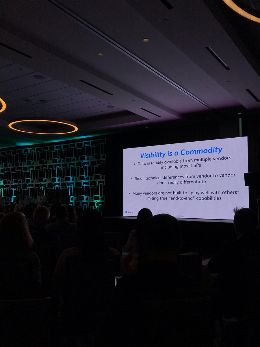 slyncio's tweet photo. At #LogTech19 CEO @cskirchner "Visibility is a commodity, it’s readily available, so don’t overpay for visibility. Instead, invest in the quality of the data & what you are doing with it" @IHSMarkit
Ensure you have good data and take action with Slync's Logistics Orchestration https://t.co/IHzOWMKyyD