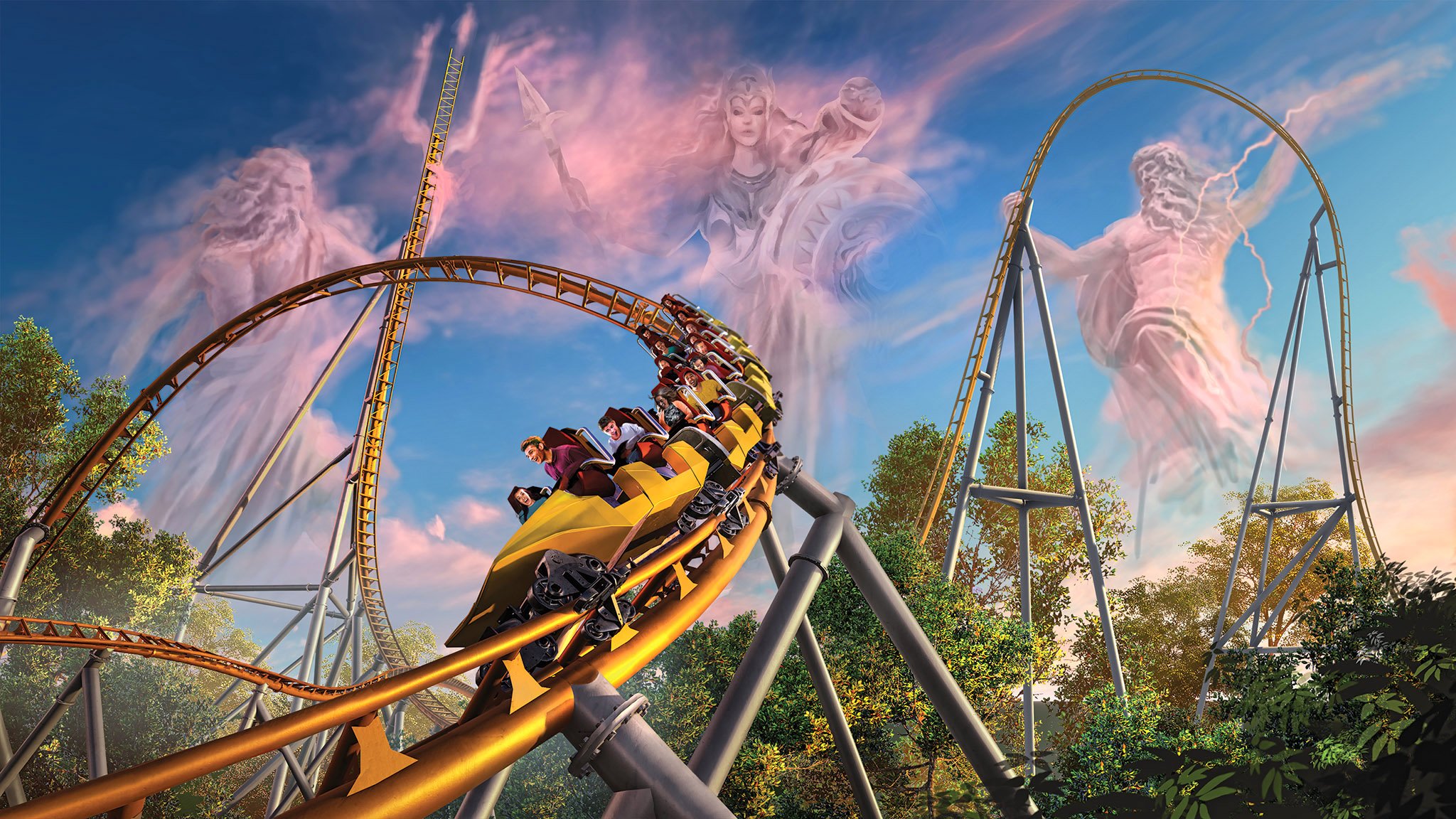 Theme Park Insider on X: Busch Gardens Williamsburg today dropped a new  concept illustration for its 2020 coaster #Pantheon    / X