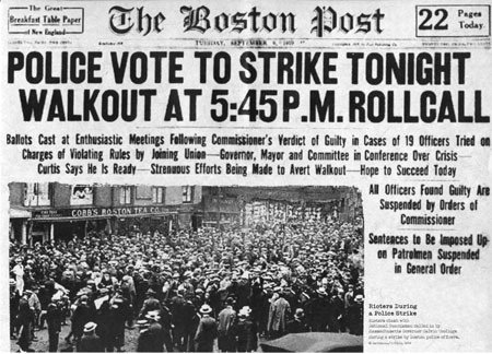 MaryPIRGLabor's tweet photo. This week in labor history: September 9 marks the 100th anniversary of the 1919 Boston Police Strike. Over 1,000 police officers went on strike for better wages and union rights. #laborhistory #UMDlabor https://t.co/AJQb5YDolz