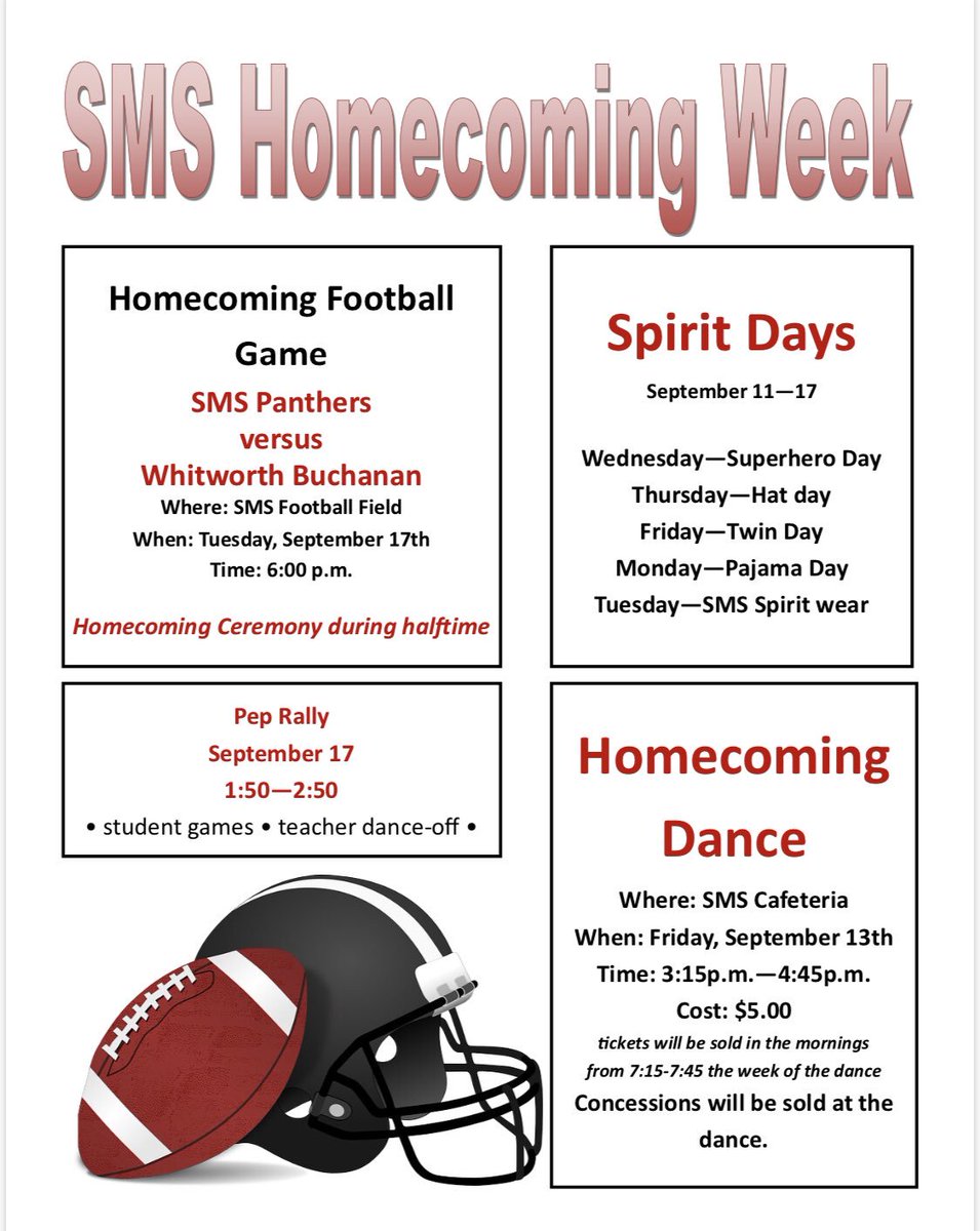 DrMattBrewer's tweet photo. Homecoming festivities kick off tomorrow at @SmyrnaMiddle! Check out the schedule of events. https://t.co/QW237vAKcf